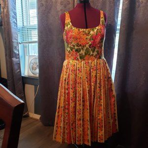 Isaac Mizrahi for Target floral pleated dress, 16